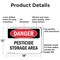 Signmission Pesticide Storage Area Danger Sign, Aluminum, 18in W x 12in L, 2PK OS-2PACK-DS-A-1218-L-1971 - alternate 9